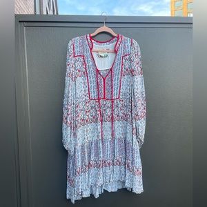 Anthropologie Spliced Tunic Dress Grey Motif